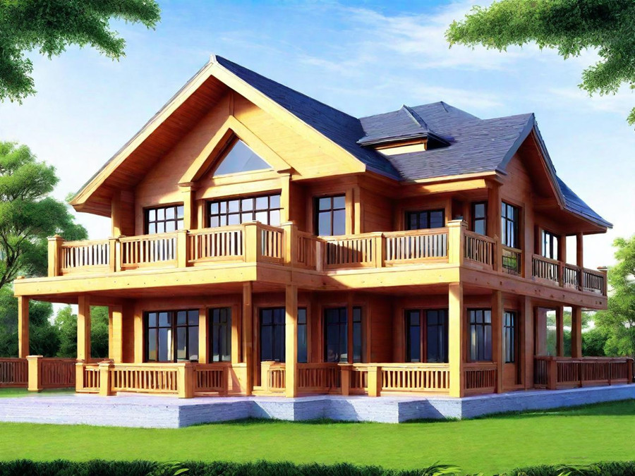 Two-Story Steel-Wood Villa Floor Plan Showcase